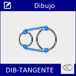 Dibuja 2 líneas que son tangentes a 2 entidades de circulo.