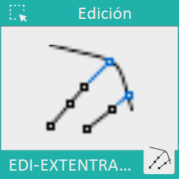 Permite extender entidades pero añadiendo nuevos tramos de ese entidad para conseguir llegar hasta la entidad limite. De esta forma se mantienen los vértices existentes en la polilínea a extender.