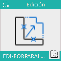 Permite hacer paralelas de una polilínea pero solo de aquellos lados de la polilínea que seleccionemos.Podemos indicar la distancía de la paralela o que dicha paralela pase por un determinado punto.
