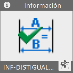 Informa al usuario de si 2 distancias medidas en el dibujo son iguales o no.