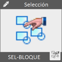 Selecciona todas las inserciones de un bloque marcado en el dibujo.