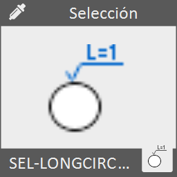 Selecciona aquellas entidades de circulo cuya longitud sea inferior o superior a un determinado valor.