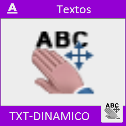 Permite escribir una cadena de texto y luego poder colocar el texto en el dibujo viendo donde se coloca.