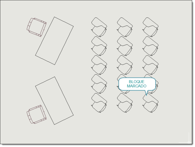 Selecciona todas las inserciones de un bloque marcado en el dibujo.