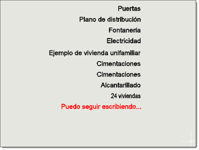 Permite continuar escribiendo texto en un párrafo de texto realizado con el comando DTEXT.