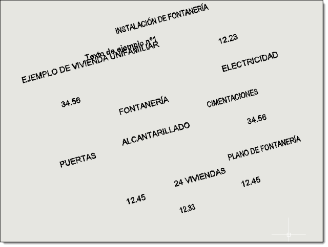 Rota todos los textos seleccionados tomando como centro de giro el punto de inserción del texto.