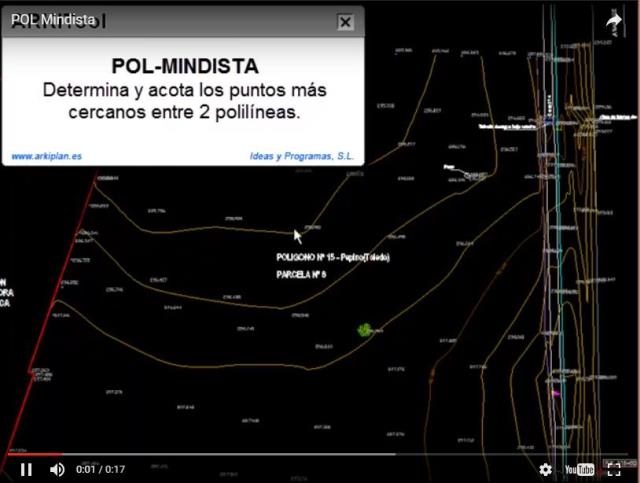 Determina los puntos más cercanos entre 2 polilíneas y los marca con una cota.