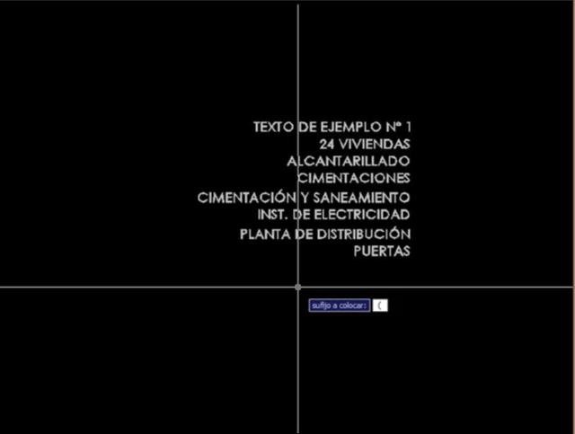 Añade un prefijo o un sufijo a los textos seleccionados en el dibujo.
