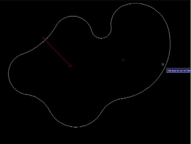 Encuentra y marca el punto más próximo a una curva partiendo de un punto marcado.